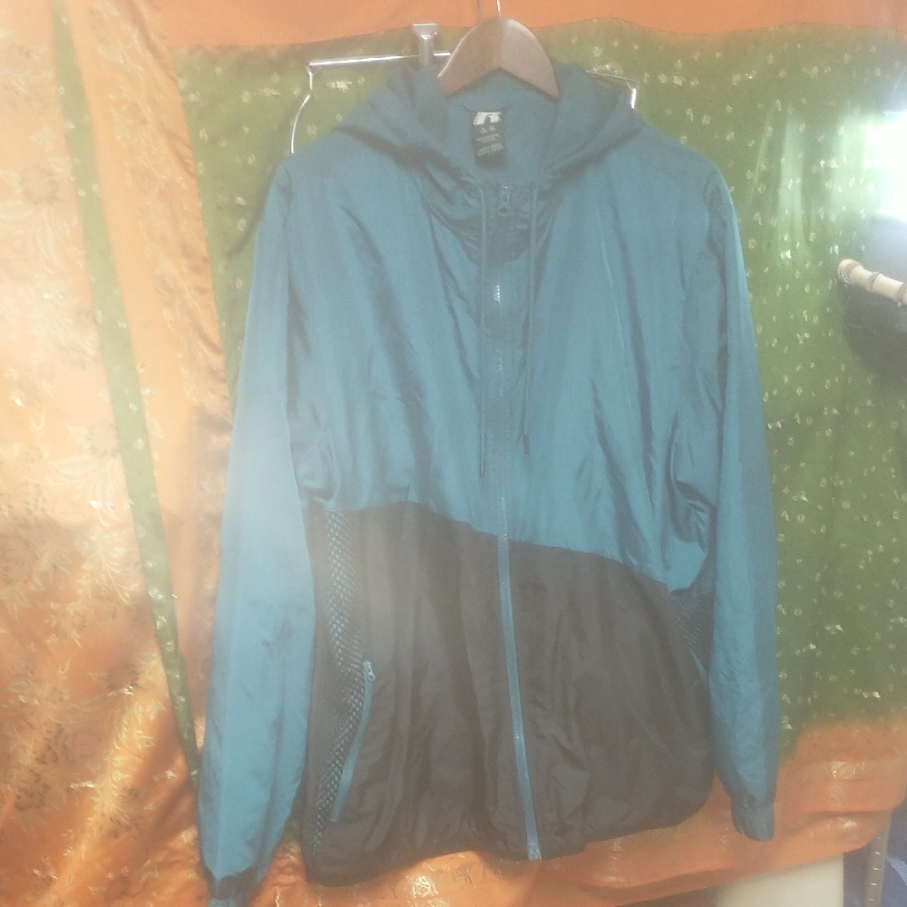 Russell Athletic Teal and Black Windbreaker